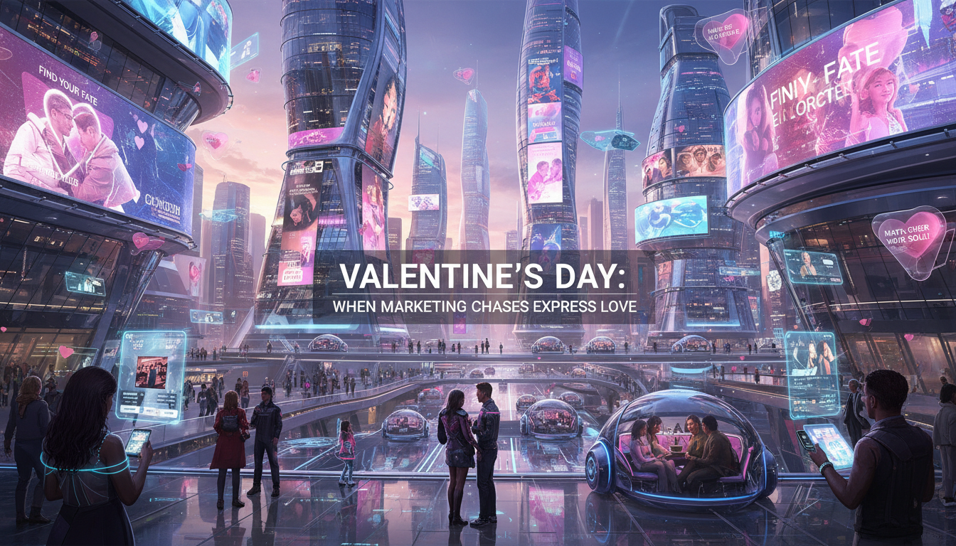 découvrez comment le marketing moderne tente de capturer l'amour à la saint-valentin à travers des stratégies axées sur la rapidité et l'efficacité, révélant une quête d'amour express.